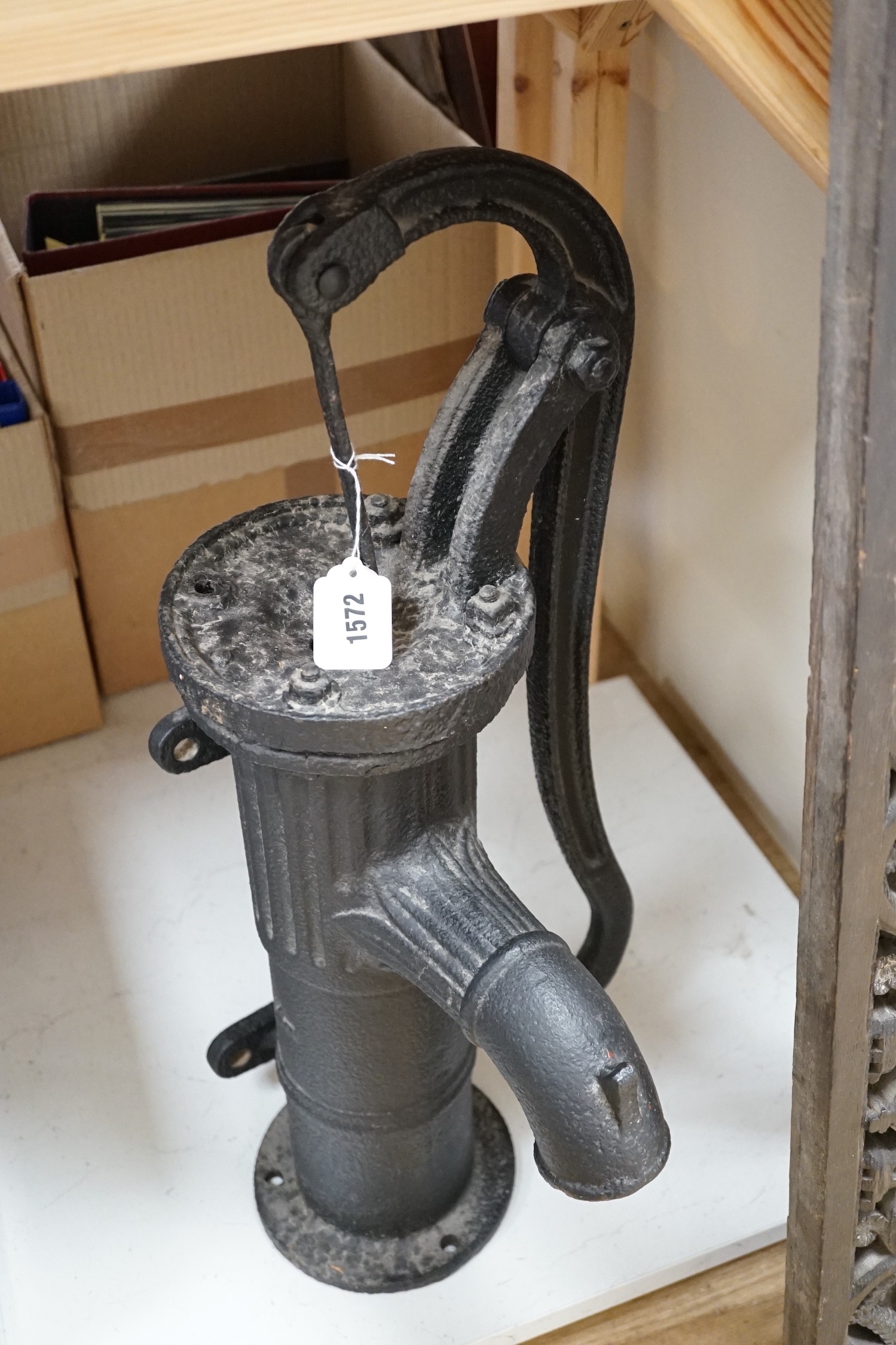 A cast iron water pump, 70cms high